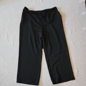 Amazon Essentials Wide Leg Tie Waist Stretchy Black Slacks Office Siren Classy